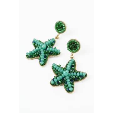 My Doris Starfish Earrings In Green
