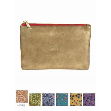Shop Hot Tomato Gold And Berry Glory Faux Leather Pouch