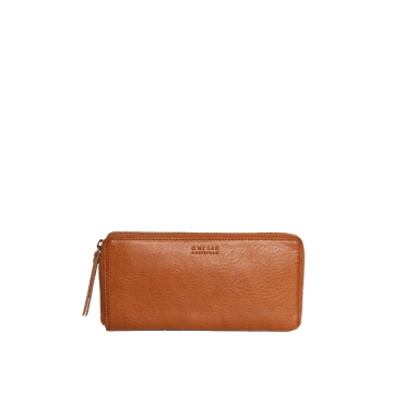 O My Bag Sonny Cognac Stromboli Leather Long Wallet In Brown