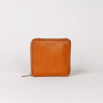 O My Bag Sonny Cognac Stromboli Leather Square Wallet In Orange