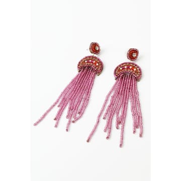 My Doris Beaded Pink Jellyfish Drop Earrings