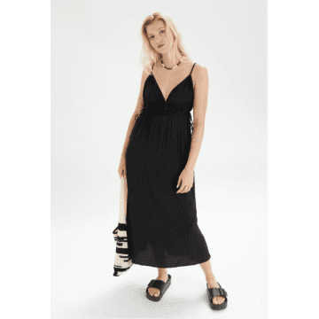 24 Colours Maise Singlet Dress In Black