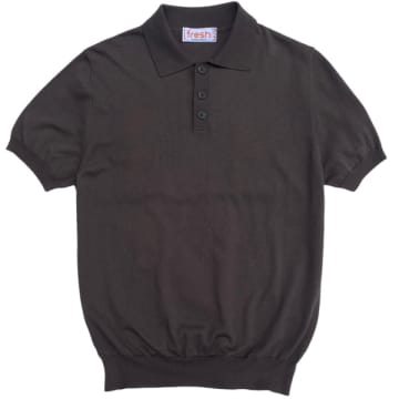Fresh Weller Extra Fine Cotton Knitted Polo In Brown