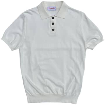 Fresh Weller Extra Fine Cotton Knitted Polo In White