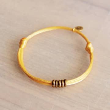 Bazou Satin Bracelet With Rings In Yellow