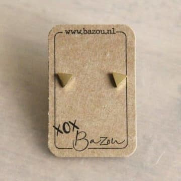 Bazou Ear Buttons Made Of Stainless Steel Triangle In Gold