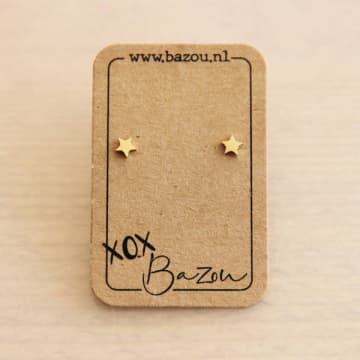 Bazou Earrings In Stainless Steel Mini Star In Gold