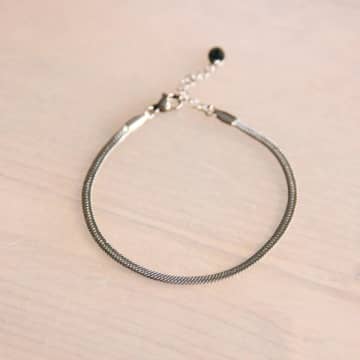 Bazou Steel Bracelet "flat Hose" In Metallic