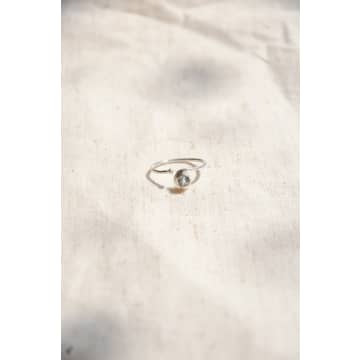 Bon Bon Fistral Adjustable Silver Topaz Ring In Metallic