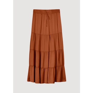 Summum Woman Silky Touch Tiered Skirt In Bronze In Brown