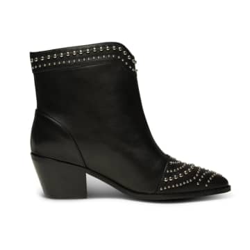 Shoe The Bear Annika Western Stud Leather Boot In Black