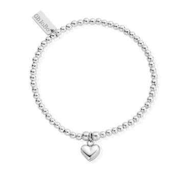 Chlobo Cute Charm Puffed Heart Bracelet In Gray
