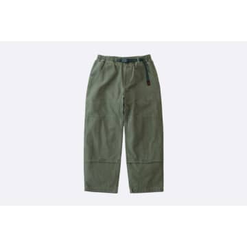 Gramicci Canvas Double Knee Pant Dusted Slate In Green