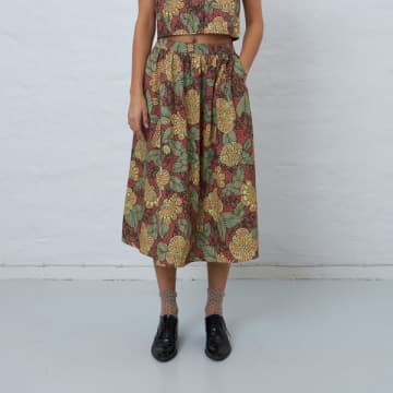 Stella Nova Floral Midi Skirt In Multi