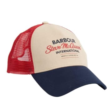Barbour International Steve Mcqueen™ Trucker Cap Navy & Red In Multi