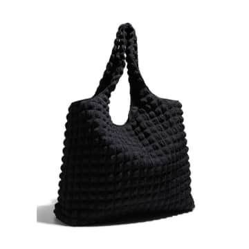 Pieces Pckinna Large Waffle Shopper In Black