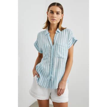 Rails Cito Cambria Stripe Short Sleeve Shirt Cambria Stripe In Blue