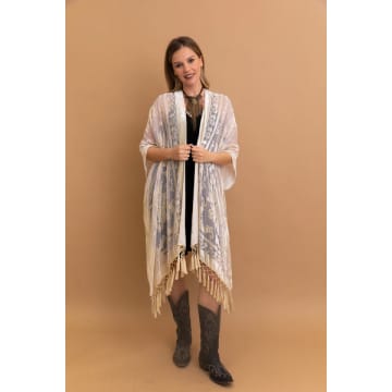 Leto Velvet Kimono In Neutral