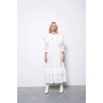 Amy Lynn Eden Asymmetrical Hem Midi Tea Dress In White
