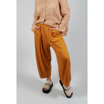 Mama B Bianco U Trousers In 100% Jersey Cotton In Amber In Brown
