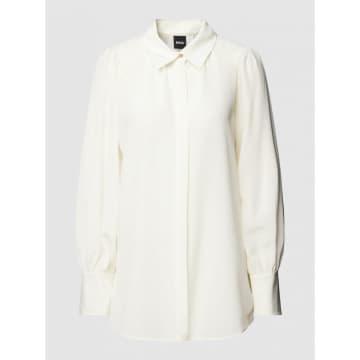 Hugo Boss Boss Beatana Shoulder Puff Shirt Col: 118 Open White, Size: 8 In Gray