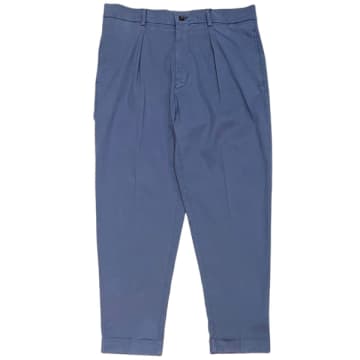 Fresh Camogli Pleated Cotton Chino Pants In Indigo In Blue