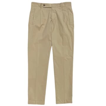 Fresh Nervi Cotton Lyocell Pleated Chino Pants In Beige In Neutral