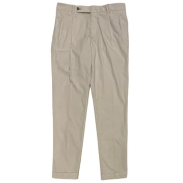 Fresh Nervi Cotton Lyocell Pleated Chino Pants In Pumice In Gray