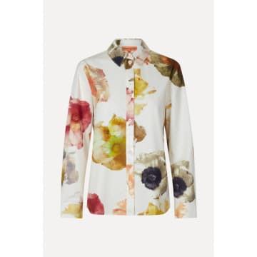 Stine Goya Martina Floral Loose Fit Shirt Col: Cream Multi, Size: S In Neutrals