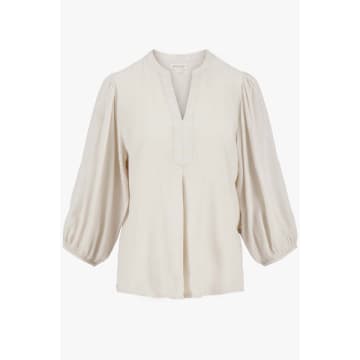 Zusss Blouse With Embroidery Ecru In Neutral