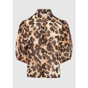 Shop 7 For All Mankind Puff Blouse In Animal Print