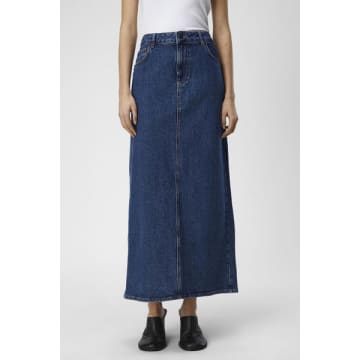Object Ellen Long Blue Denim Skirt