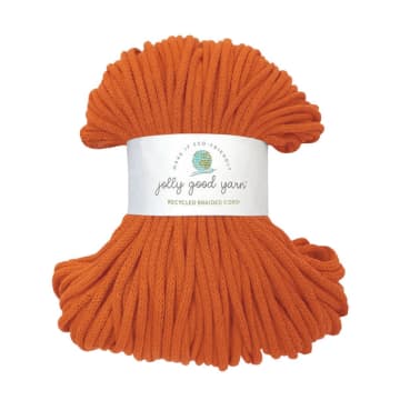 Haberdashery 5mm Recycled Cotton Macrame Braided Cord In Orange