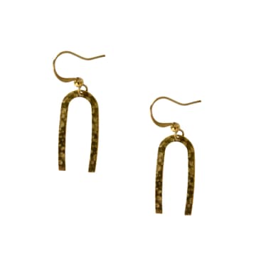 Bassy Loves Betsy Hammered U Shaped Earrings In Gold