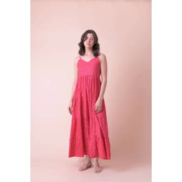 Boho Beach Fest Dreams Handmade Apparel Vanilla Strap Dress In Pink