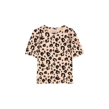 Scamp & Dude Pale Peach With Black Leopard T-shirt | ModeSens