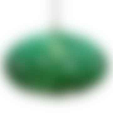 Petit abat-jour à suspension en coton feuillage vert et crème 60 cm