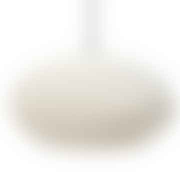 Pantalla de lámpara colgante de algodón crema grande de 80 cm