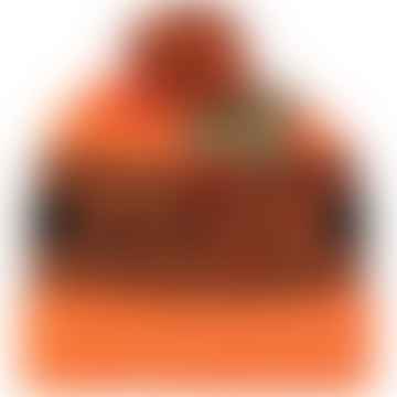 Blaze Orange Acrylic Logo Pom Beanie 