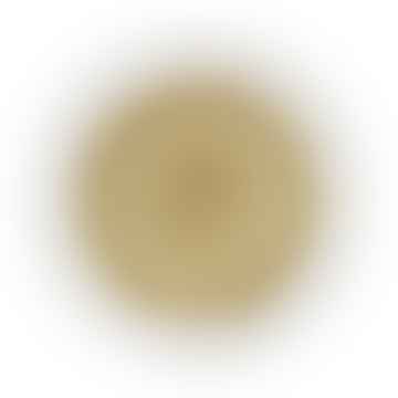 Alfombra redonda de yute con borde blanco de 90 cm