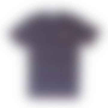 Wide Stripe Short Sleeve T Shirt Navy Purple