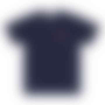 Mens Play T Shirt With Double Heart Navy