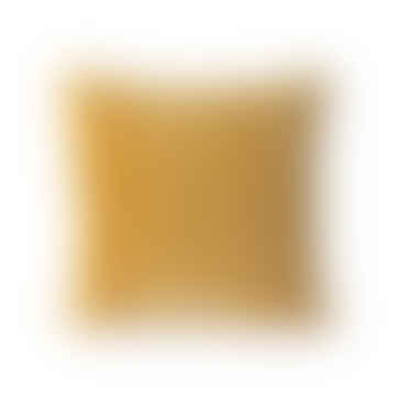 Cojín de terciopelo rayado ocre/oro (45x45)