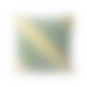 Cojín de terciopelo rayado menta/verde (45x45)