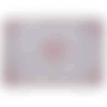Mantel individual de fieltro gris con corazón rojo - Set 6