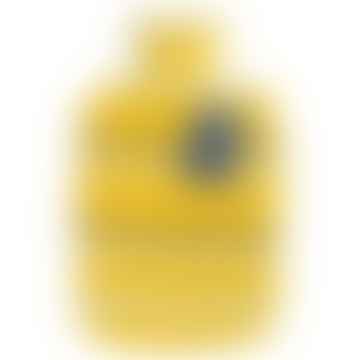Gelbe Wärmflasche aus gelber Wolle