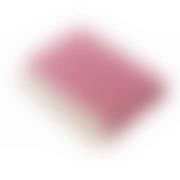 Manta de lana de cordero merino en espiga rosa cerise 140 x 185 cm