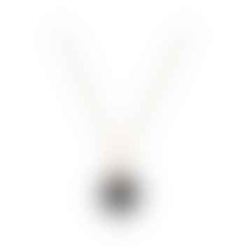Mini Circle Onyx Pendant Necklace Black
