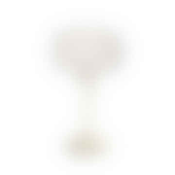 Mini lámpara de mesa EOS de plumas blancas con soporte de latón cepillado Santé