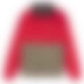 Aborre Colorblock Coach Jacket Red Khaki